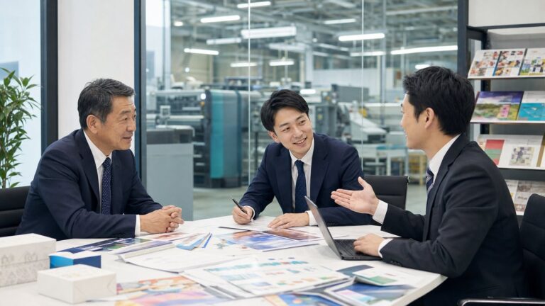 印刷会社の承継に向けた相談風景
